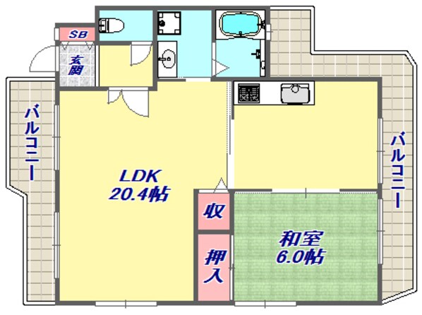 ライオンズマンション六甲口の物件間取画像